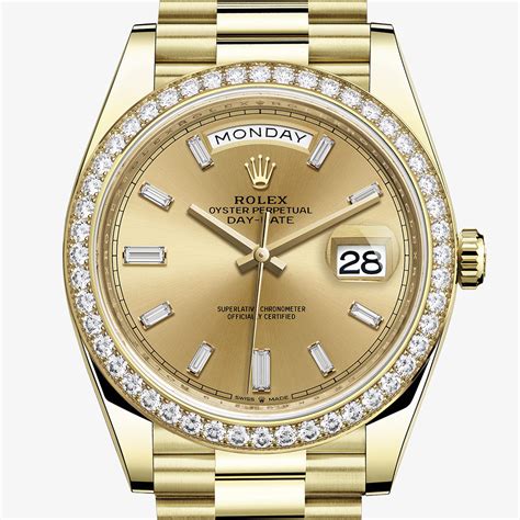 rolex day date 40 gold diamond|rolex day date 40 price.